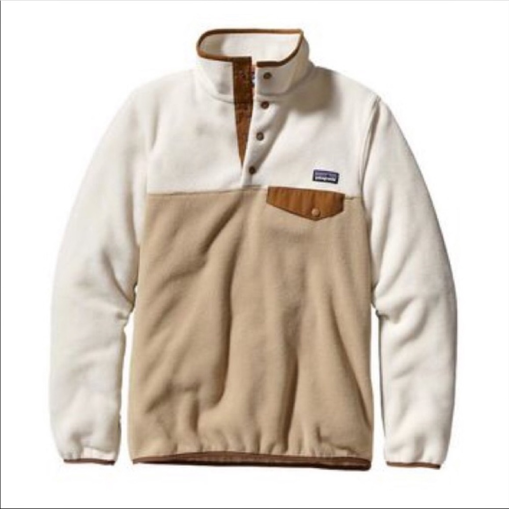 White and cream Patagonia pullover